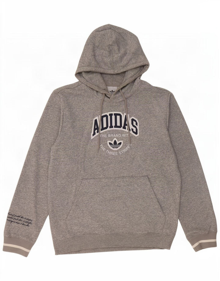 Adidas Grafisk hættetrøje til mænd mellemgrå flækket bomuld