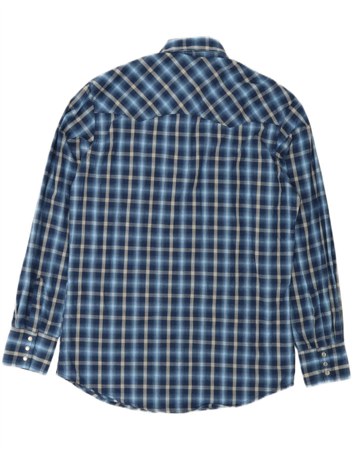 Wrangler Flanelskjorte til mænd Medium marineblå ternet bomuld
