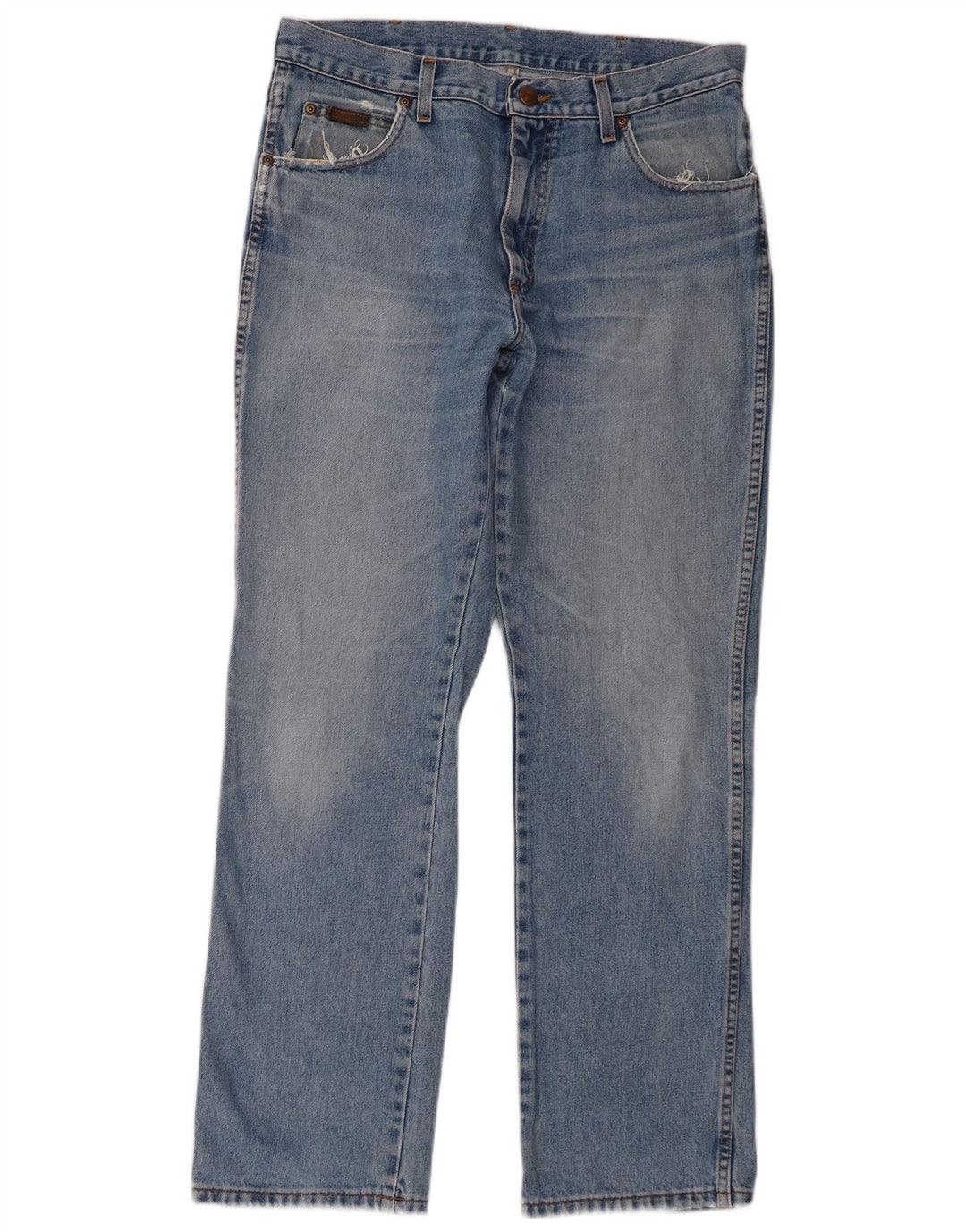 Wrangler Herre Regular Fit Straight Jeans W34 L32 Blå Bomuld
