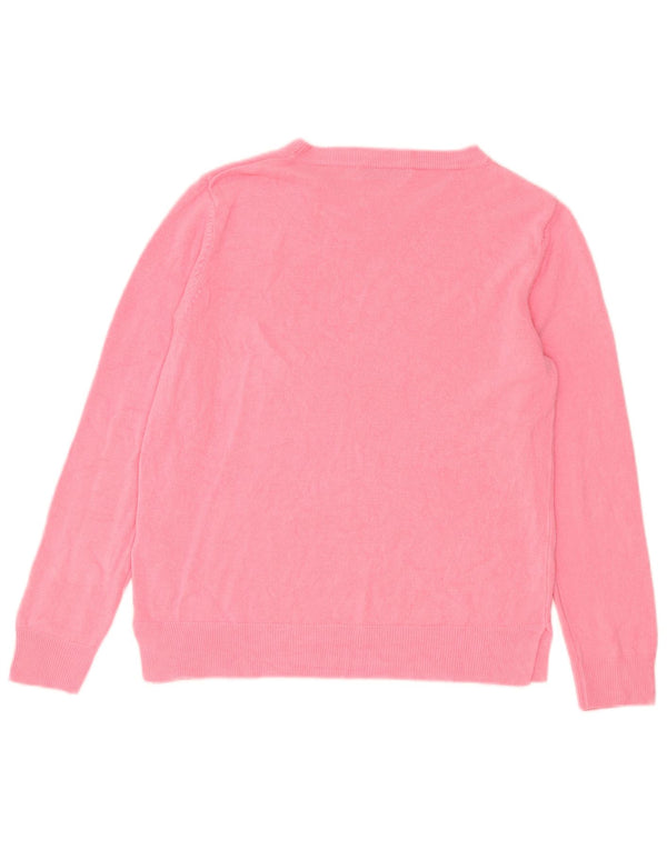 Marks & Spencer Dame Boat Neck Jumper Sweater UK 14 Large Pink Akryl