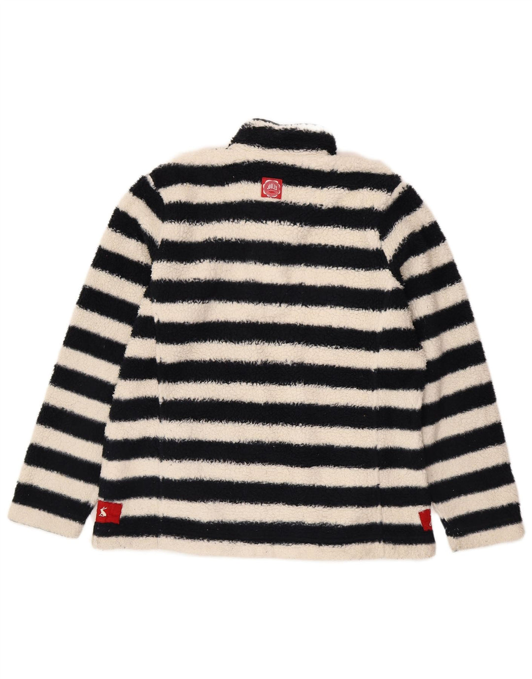 Joules Dame Oversized Fleece Jumper UK 14 Stor Sort Stribet Polyester