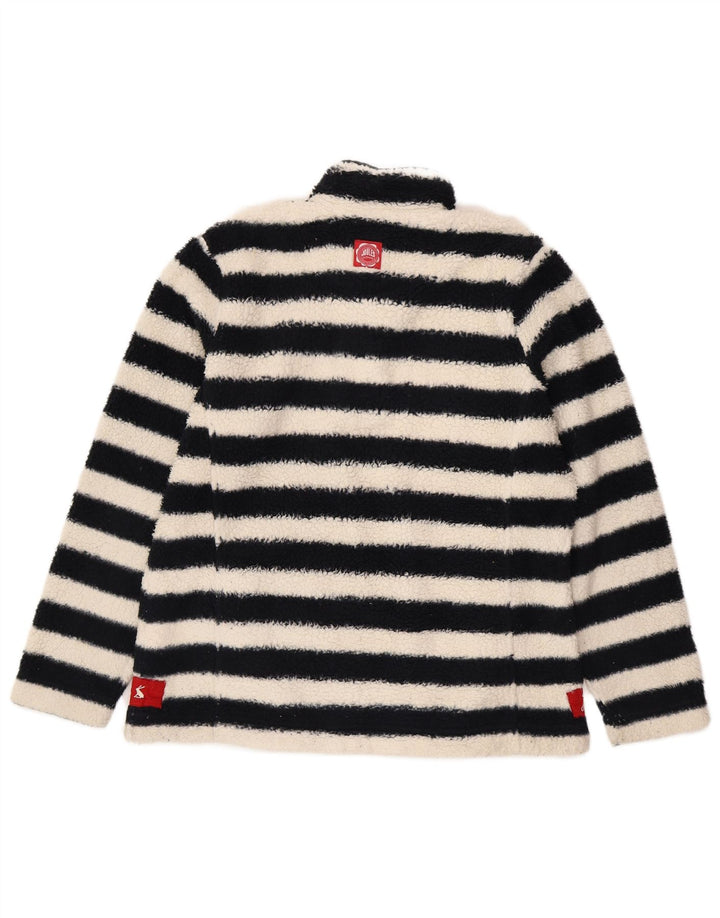 Joules Dame Oversized Fleece Jumper UK 14 Stor Sort Stribet Polyester