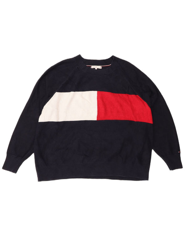 TOMMY HILFIGER Dame Boat Neck Sweater IT 48 XL Navy Blue