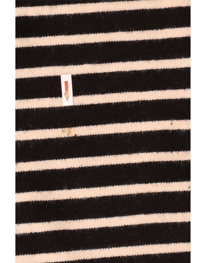 Zara Dame Oversized Crew Neck Jumper Sweater UK 14 Medium Sort Stribet