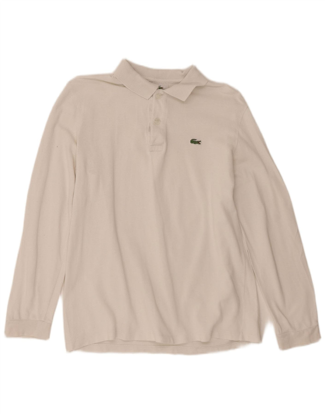 Lacoste Langærmet Polo Shirt til mænd Størrelse 4 Medium Hvid Bomuld