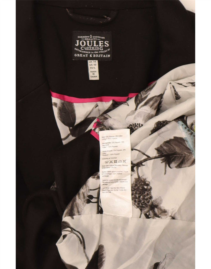 Joules Dame 1 Knap Blazer Jacket UK 14 Stor Sort Polyester