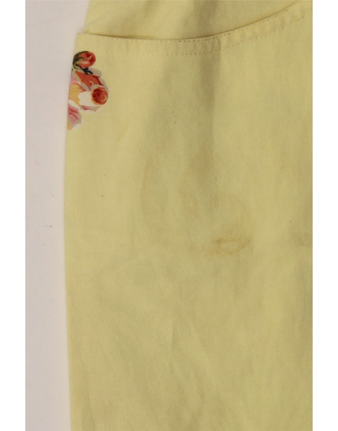 VINTAGE Womens Denim Skirt W30 Medium Yellow Floral Vintage Vintage and Second-Hand Vintage from Messina Hembry 