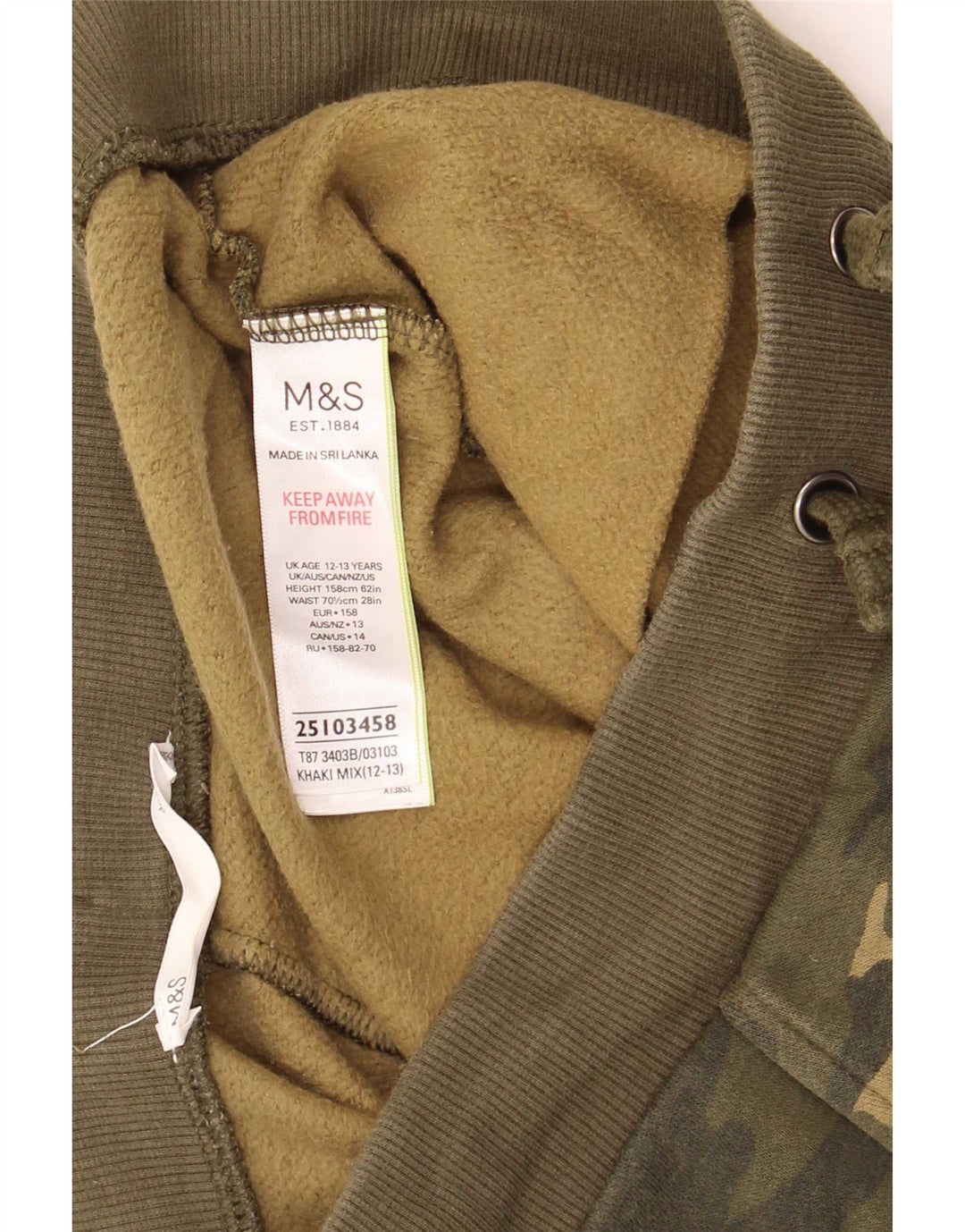 Marks & Spencer Boys Træningsdragt Bukser Joggers 12-13 år Khaki