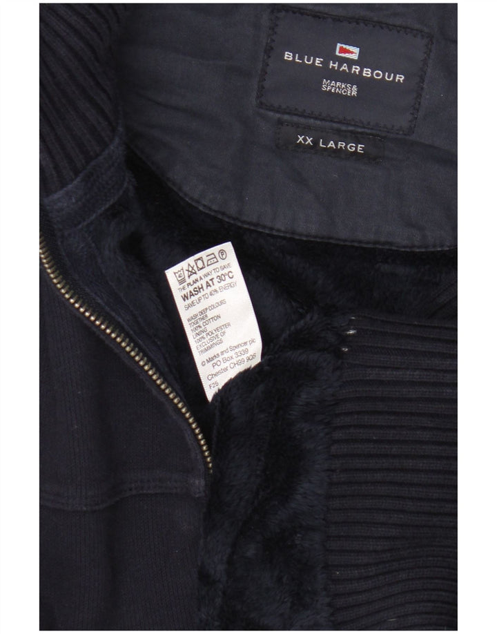 Marks & Spencer Herre Blue Harbor Træningsdragt Topjakke 2XL Marineblå Bomuld