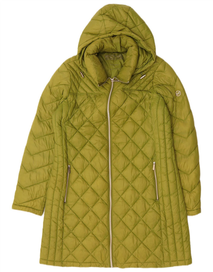 Michael Kors Dame Hætte Polstret Frakke UK 14 Medium Grøn Nylon