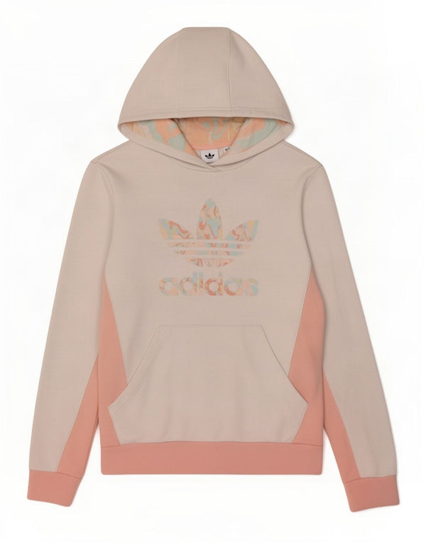 Adidas Grafisk hættetrøje til piger 13-14 år Hvid Colourblock Bomuld