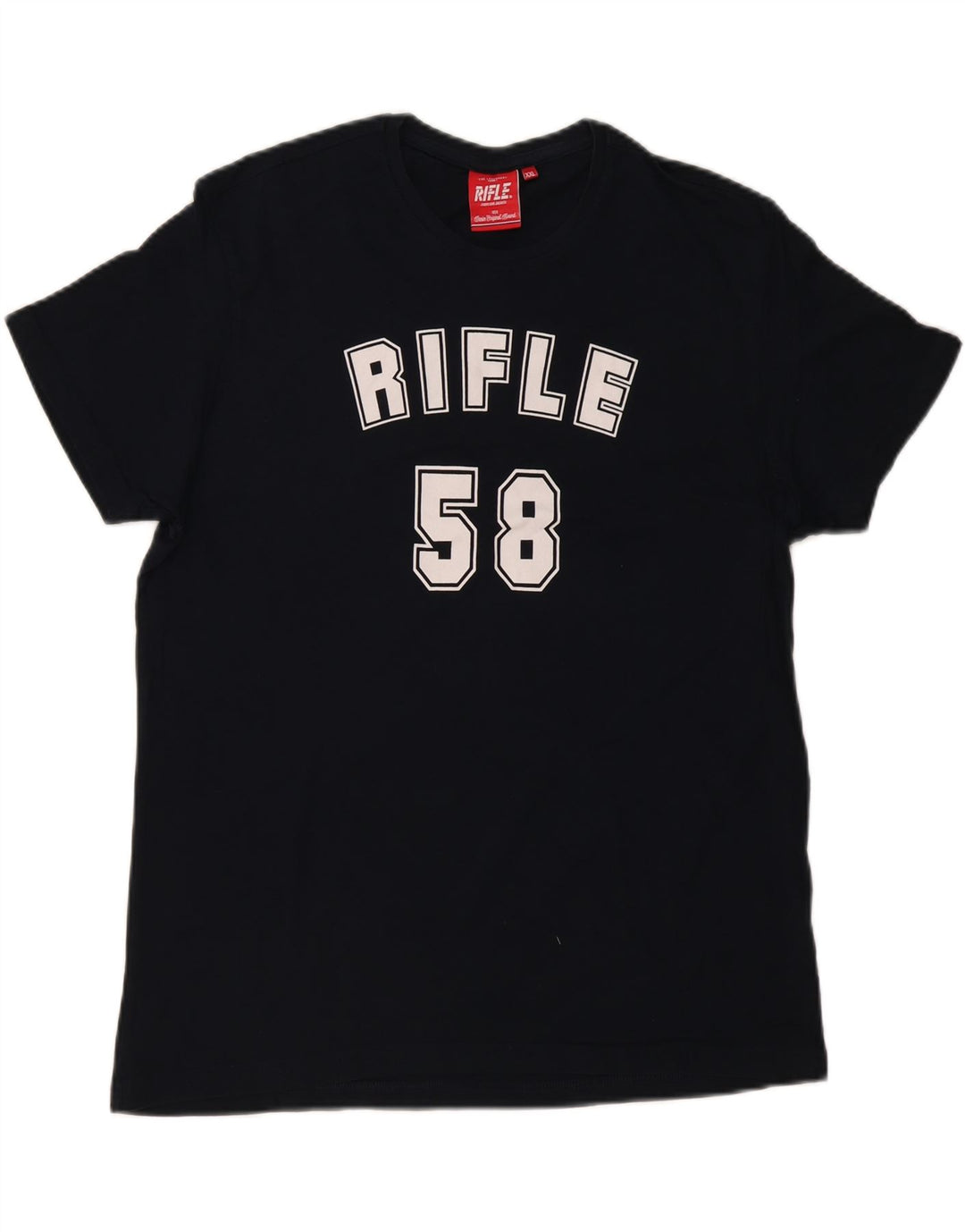 RIFLE Mens Graphic T-Shirt Top 2XL Navy Blue Cotton