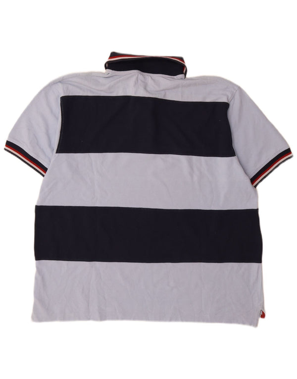Pierre Cardin Herre Rugby Polo Shirt 2XL Blå Stribet Bomuld
