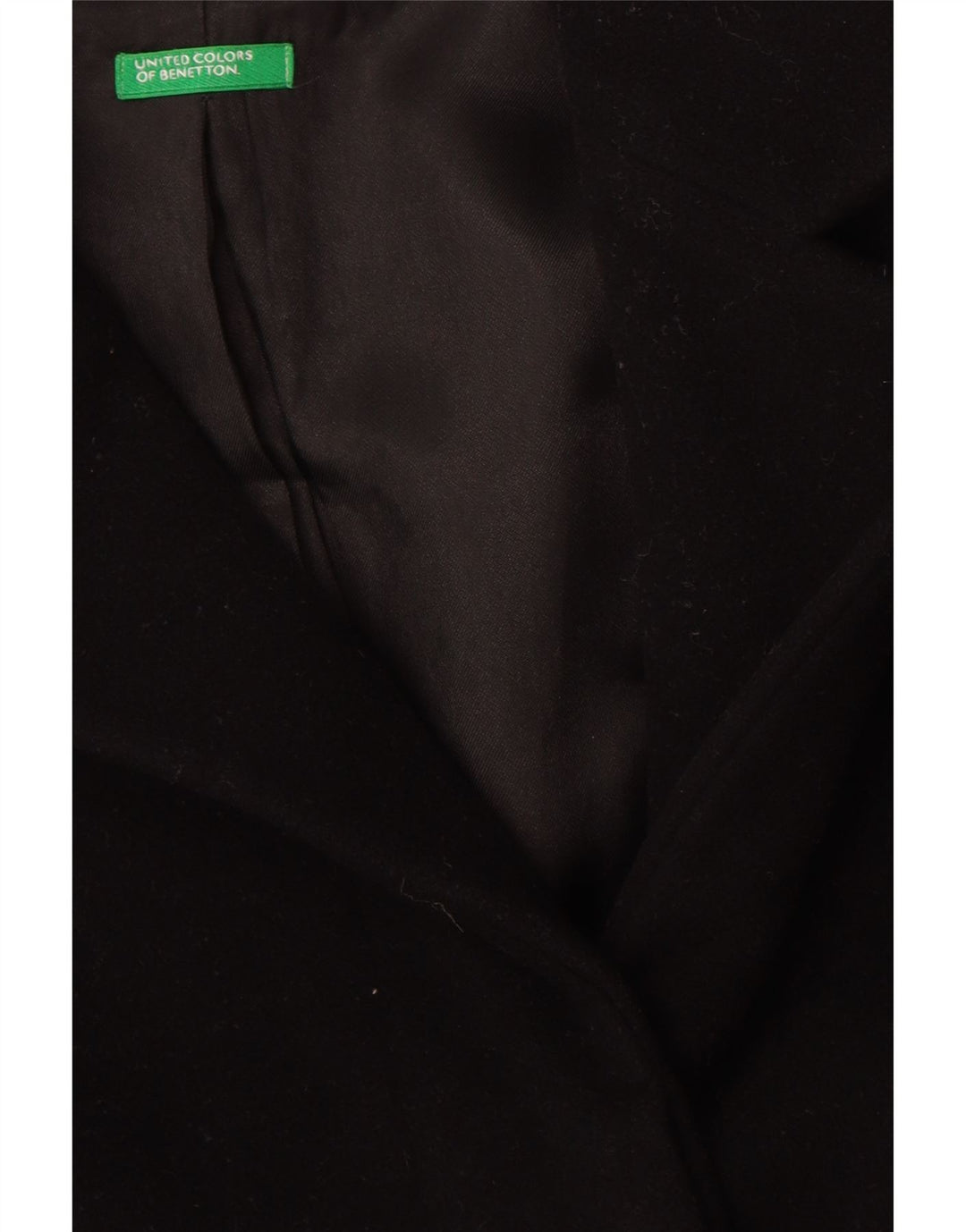 Benetton Dame Overfrakke UK 10 Lille Sort