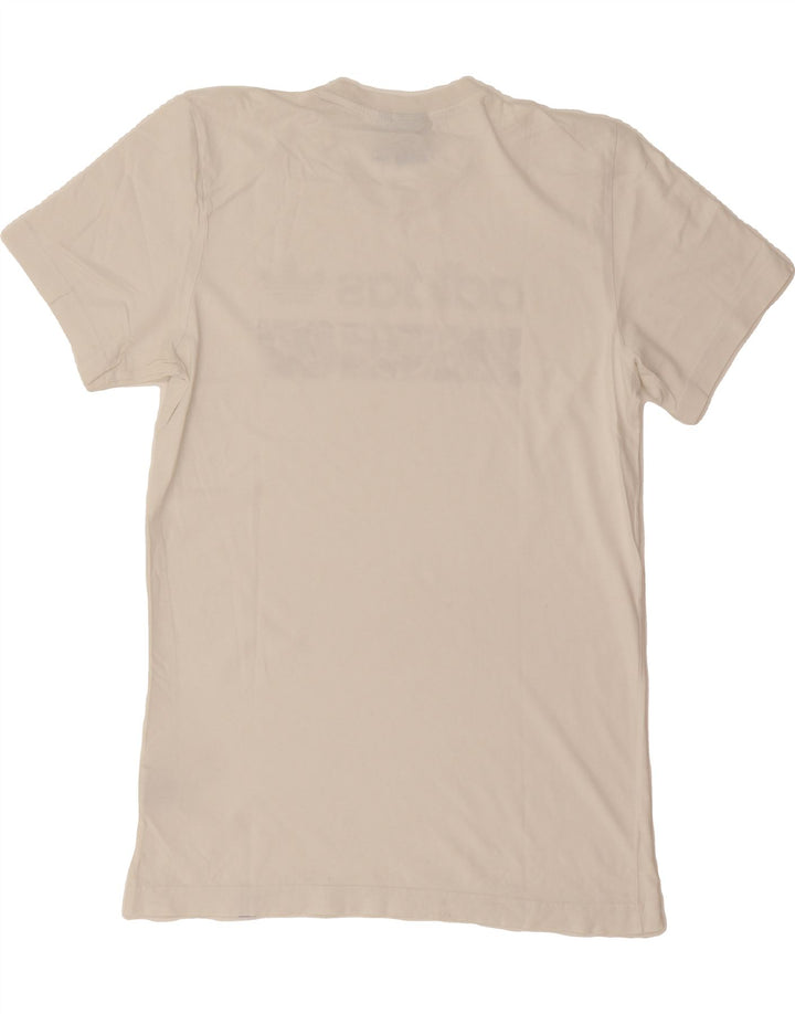 ADIDAS Mens Graphic T-Shirt Top Medium White Cotton Vintage Adidas and Second-Hand Adidas from Messina Hembry 