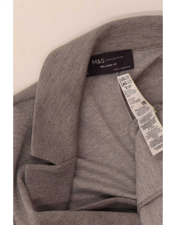 Marks & Spencer Dame afslappet pasform blazerjakke UK 6 XS Grå polyester
