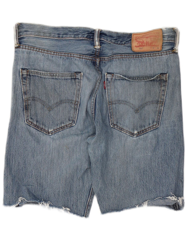 Levi's Herre 501 Distressed Denim Shorts W32 Medium Blue Cotton