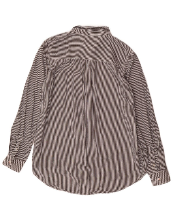 TOMMY HILFIGER Womens Shirt UK 18 XL Grey Pinstripe
