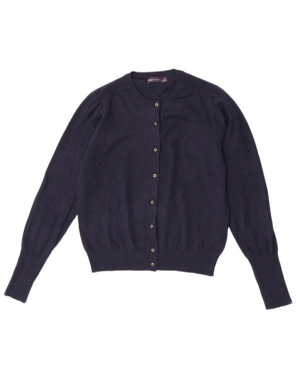 Marks & Spencer Dame Cardigan Sweater UK 12 Medium Navy Blue Viscose