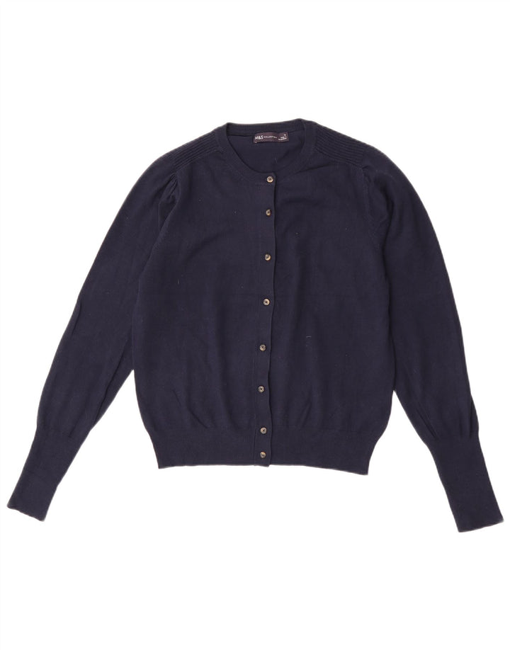 Marks & Spencer Dame Cardigan Sweater UK 12 Medium Navy Blue Viscose