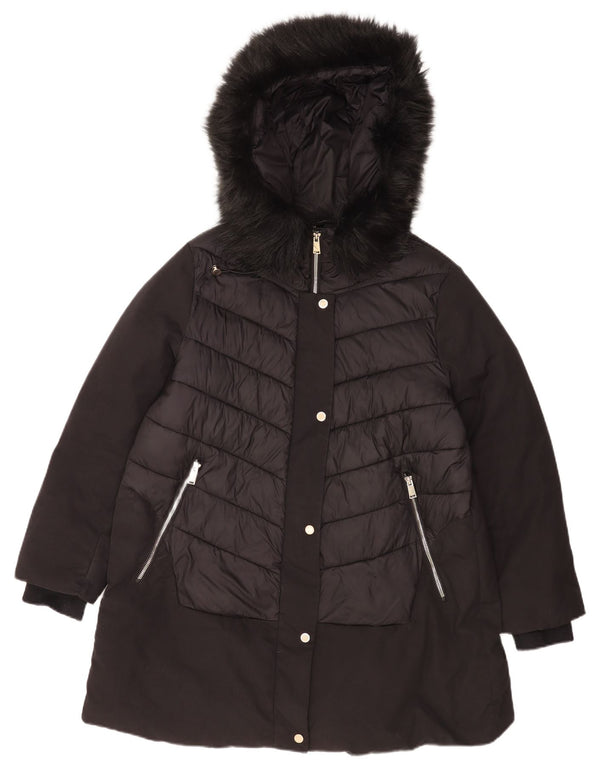 Florela Rubino Dame Hætte Oversized Polstret Frakke UK 14 Large Black