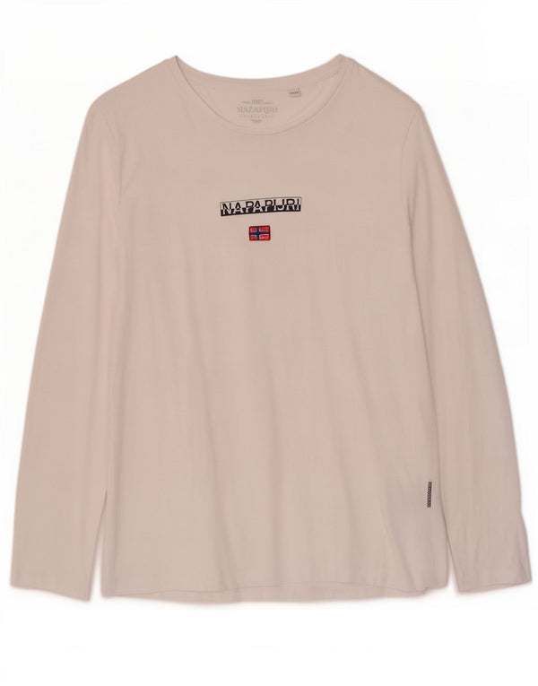 Napapijri Womens Geographic Graphic Top Langærmet UK 14 Large White