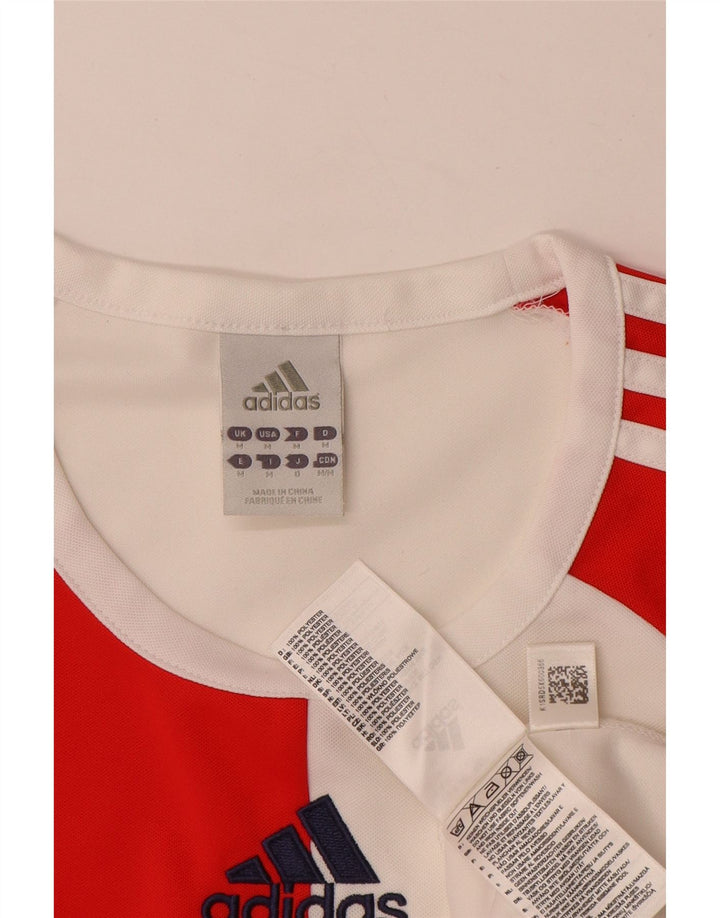 Adidas Herre Climalite Grafisk T-Shirt Top Medium Rød Colourblock Polyester