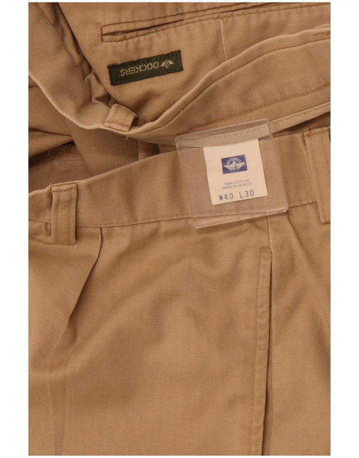 DOCKERS Lige jakkesæt til mænd W40 L30 Beige Bomuld