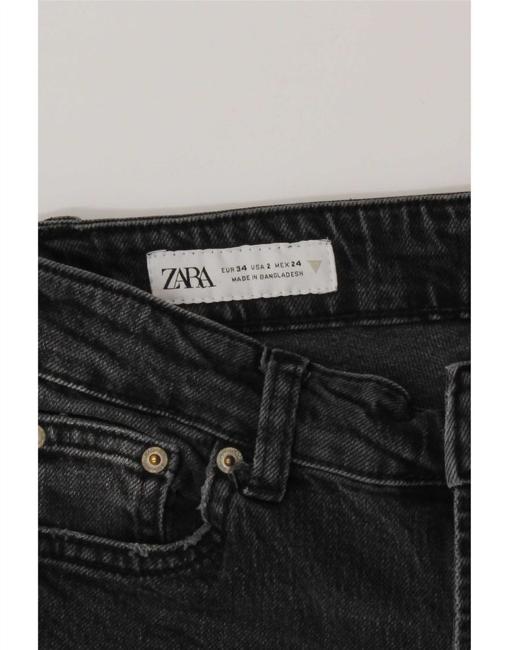 Zara Dame Straight Jeans EU 34 2XS W24 L28 Grå