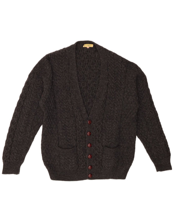 VINTAGE Herre cardigan sweater Medium Grey New Wool