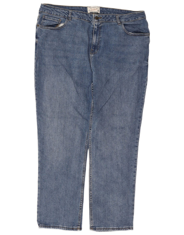 Fat Face Kvinde Kæreste Højtaljede Slim Jeans UK 18 XL W38 L28 Blå