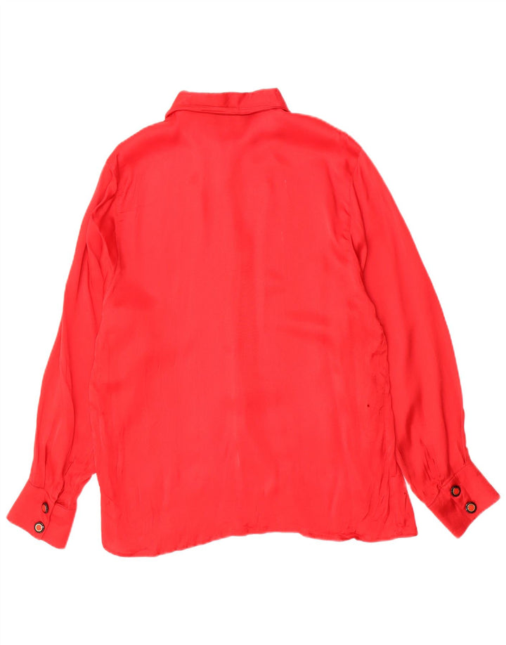 VINTAGE Womens Shirt Blouse UK 18 XL Red Acetate