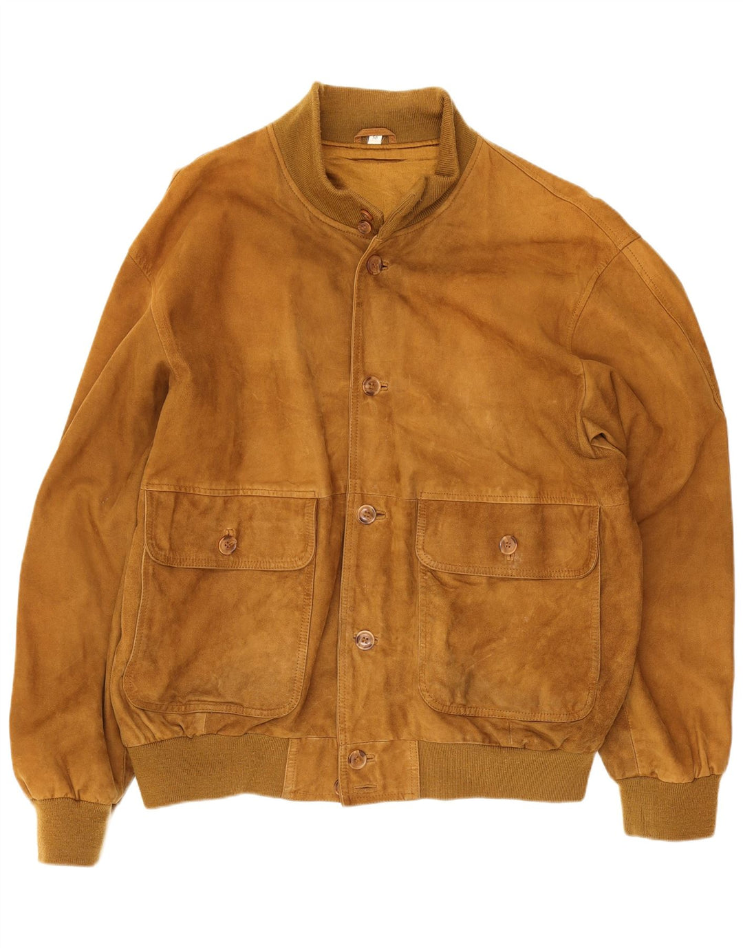 Zarro Herre Ruskind Bomber Jacket UK 44 2XL Beige Læder