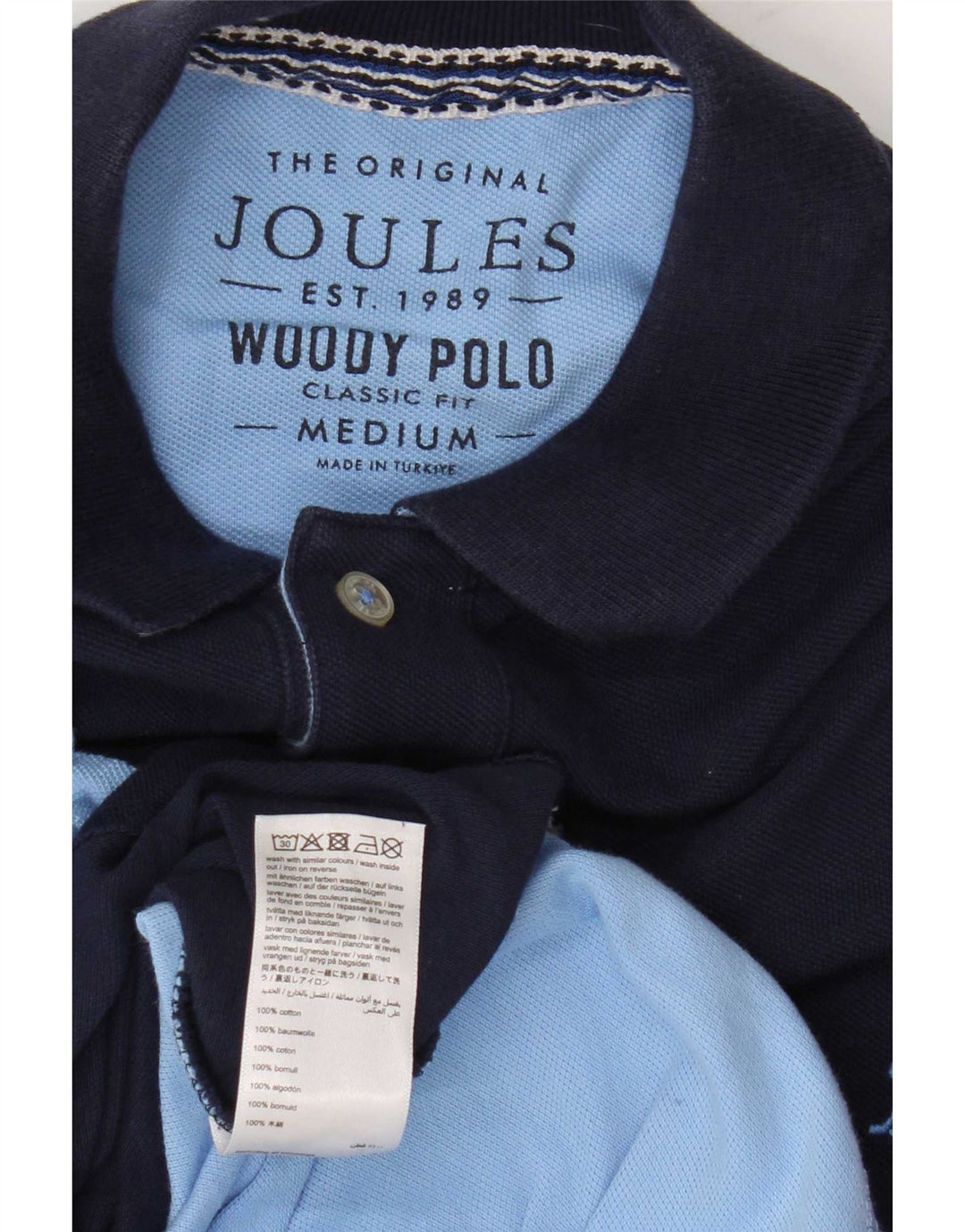 Jules Kortærmet Polo Shirt til mænd Medium Navyblå Colourblock Bomuld