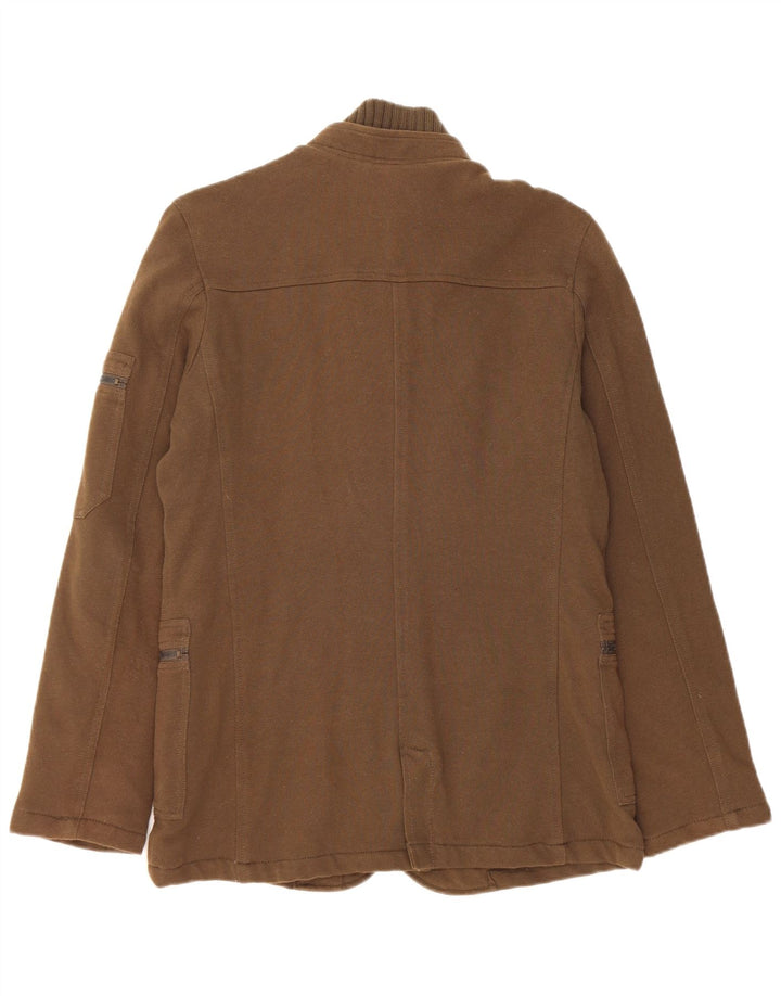 Zara Herre Windbreaker Jacket UK 38 Medium Khaki Bomuld