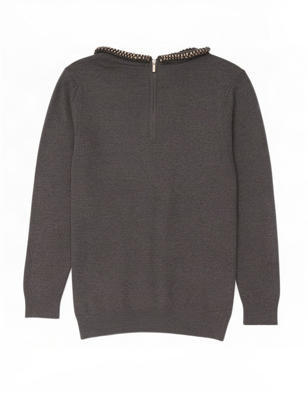 Zara Dame Boat Neck Jumper Sweater UK 10 Small Grey