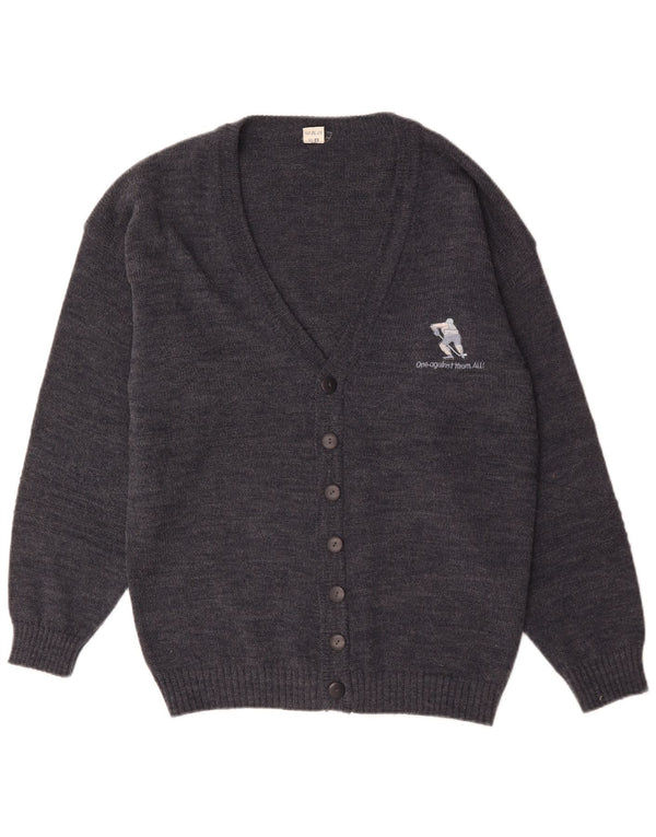 Vintage herre cardigan sweater IT 52 Large Navy Blue Flecked Acryl