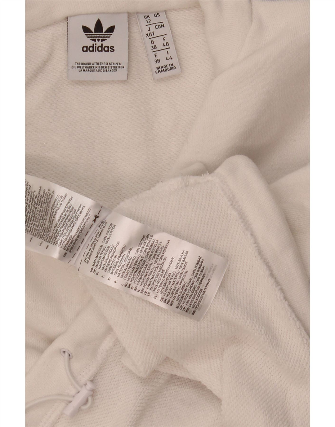 Adidas Dame Oversized Graphic Crop Sweatshirt Jumper UK 12 Medium White