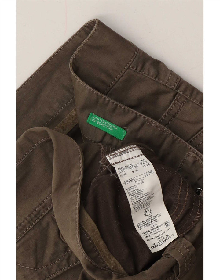 Benetton Casual Shorts til kvinder IT 44 Medium W30 Khaki Bomuld