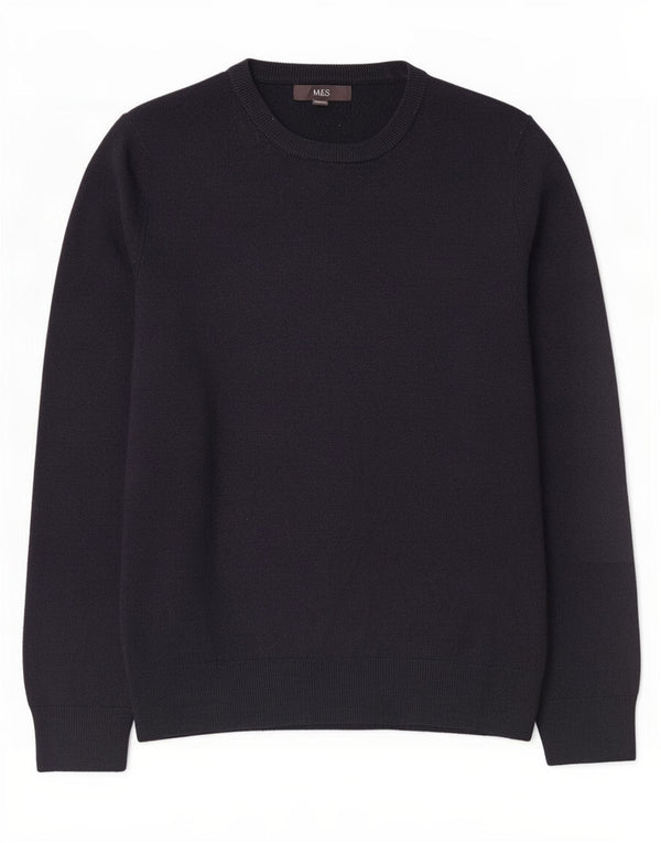 Marks & Spencer Herre sweater med rund hals, medium marineblå akryl