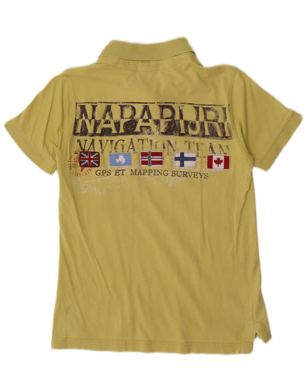 Napapijri Boys Geographic Graphic Polo Shirt 11-12 år Grøn Bomuld