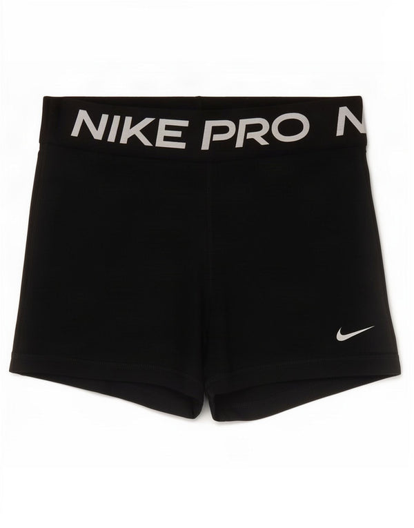 Nike Dame Dri Fit grafiske sportsshorts UK 10 Small Black Polyester