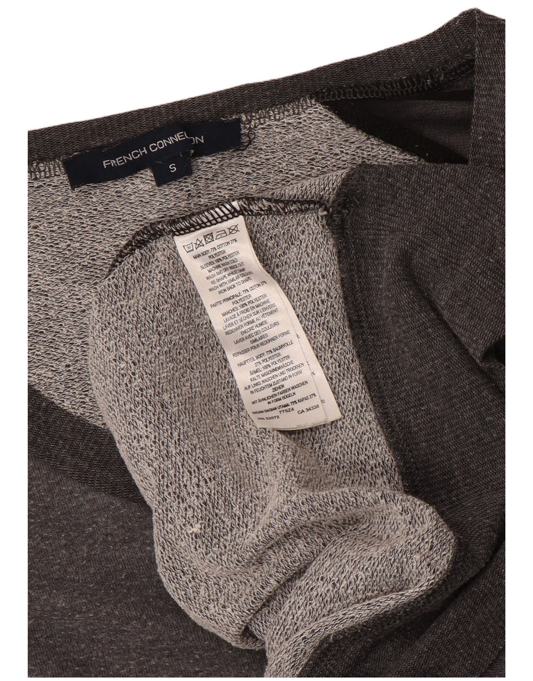 French Connection Dame sweatshirt med 3/4 ærmer UK 10 Small Grå