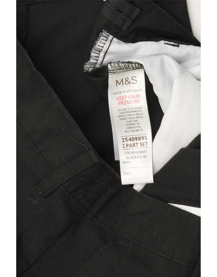 Marks & Spencer Boys Chino Shorts 13-14 år W30 Sort Polyester