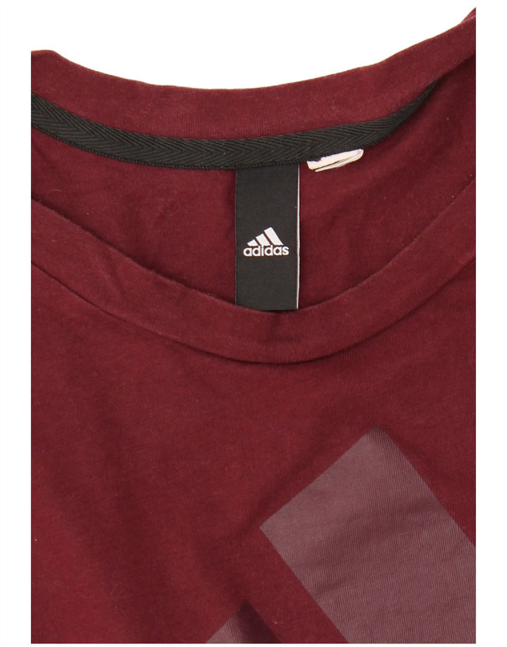 Adidas Herre Grafisk T-Shirt Top Stor Burgundy