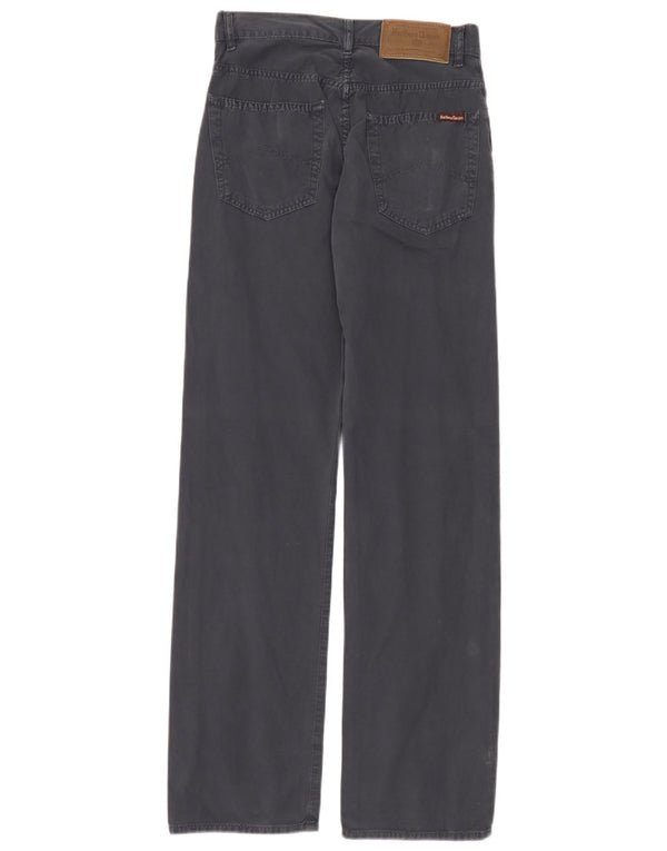 Marlboro Classics Mens Straight Casual Trousers W30 L34 Navy Blue Cotton