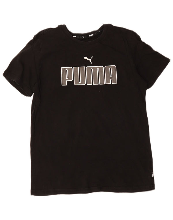 Puma Grafisk T-Shirt Top UK 10 Small Black Bomuld