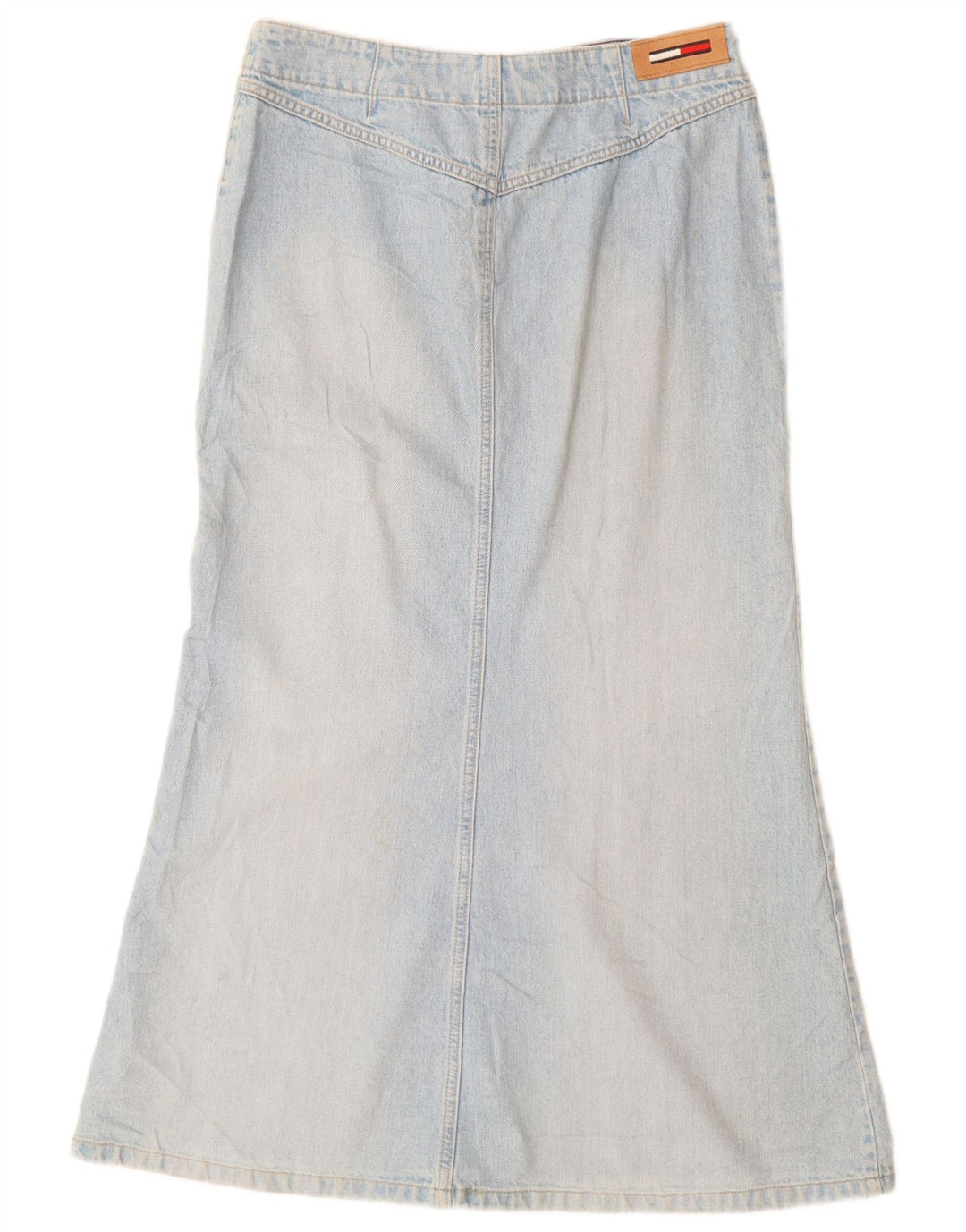 TOMMY HILFIGER højtaljede denimnederdel til kvinder US 10 Large W30 blå bomuld