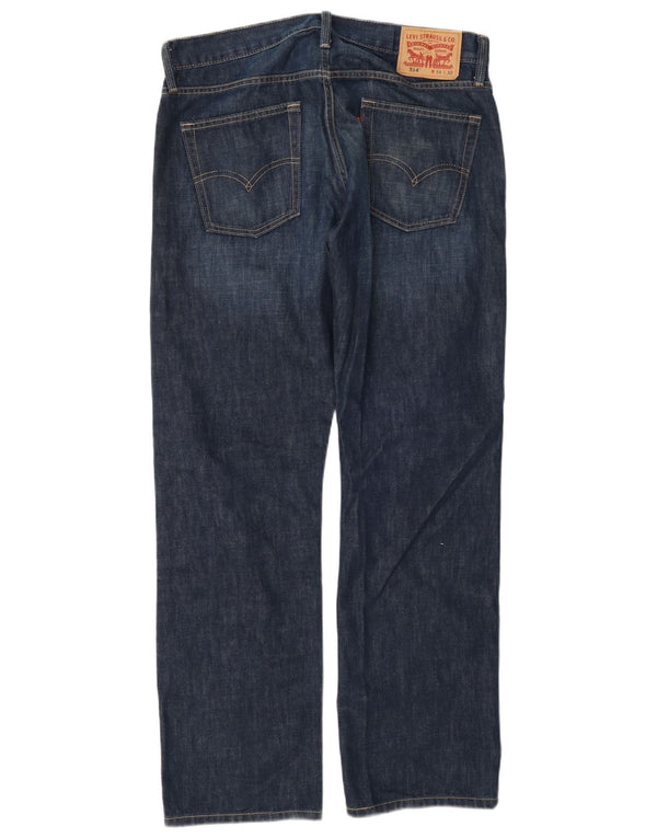 Levi's Herre 514 Straight Jeans W34 L32 Marineblå Bomuld