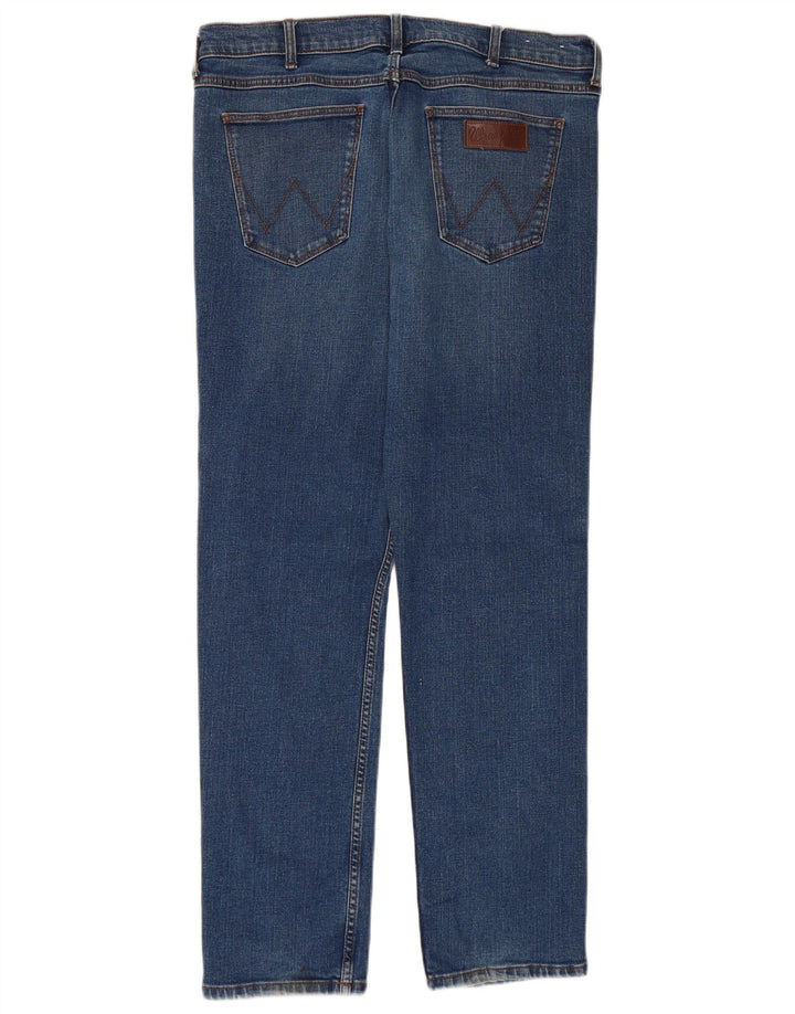 WRANGLER Herre Greensboro Slim Jeans W36 L32 Blå Bomuld